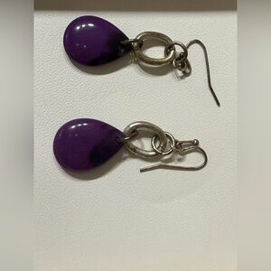 Purple Teardrop Dangle Earrings - Women's Jewelry
